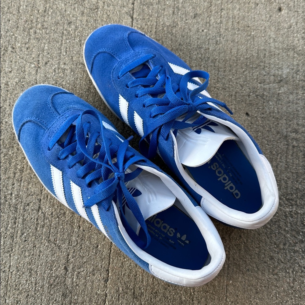 Adidas Royal Blue and White Gazelle Sneakers